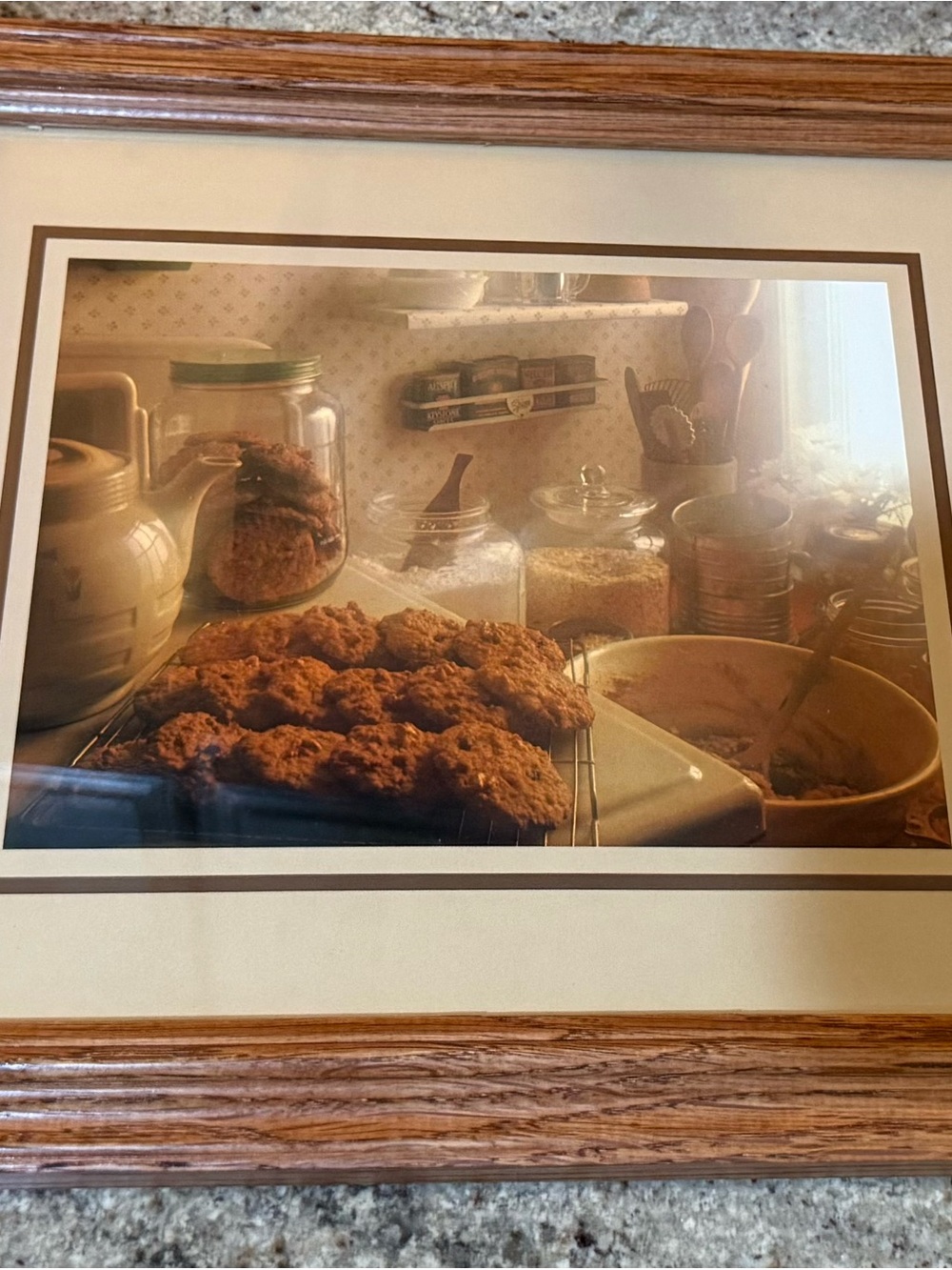 Framed Kitchen Cookie Art Print in Brown